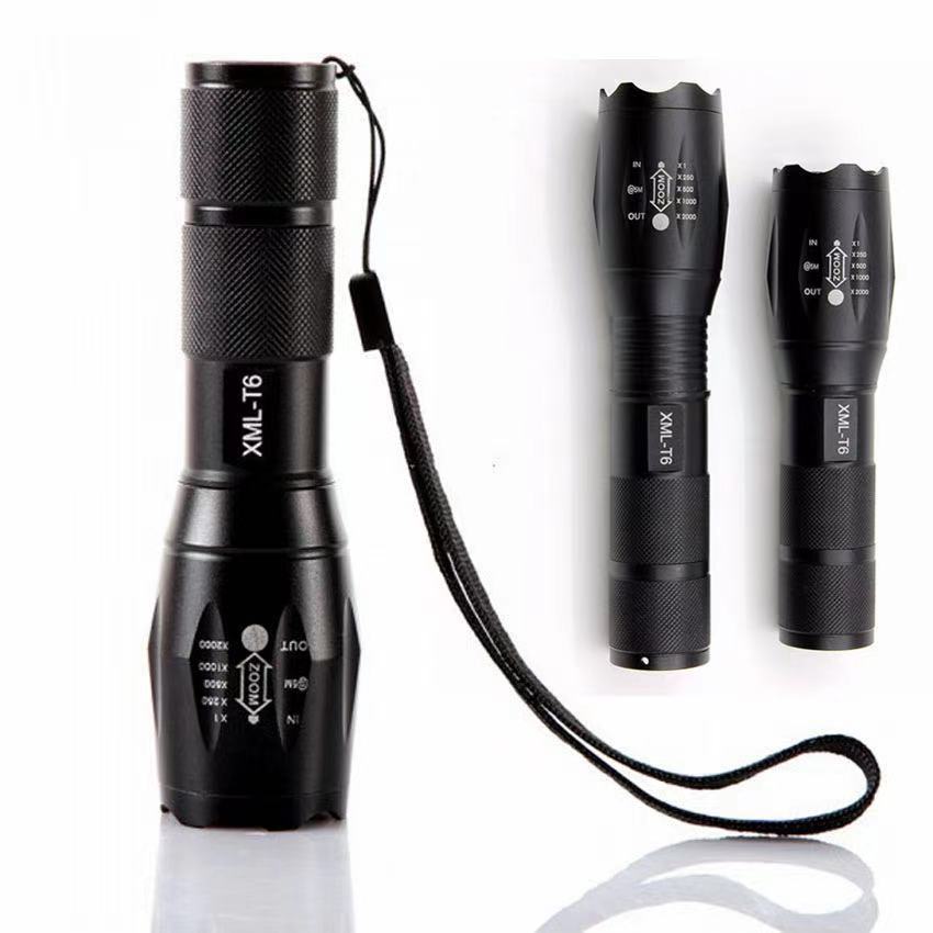 T6 strong light flashlight zoom high beam LED lamp outdoor home camping adventure aluminum alloy small flashlight student portable