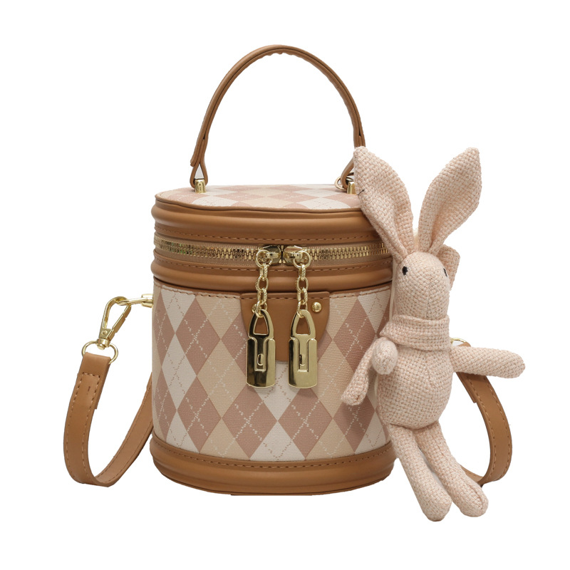 Simple Rhombic Cylinder Bag Women's Bag 2023 New Summer Fashion Casual Crossbody Bag Explosive Portable Bucket Bag Women