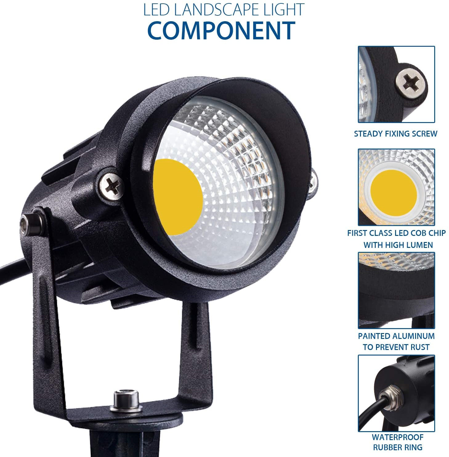 Amazon explosions outdoor 12V 5W low pressure waterproof courtyard landscape lawn landscape path COB plug lamp