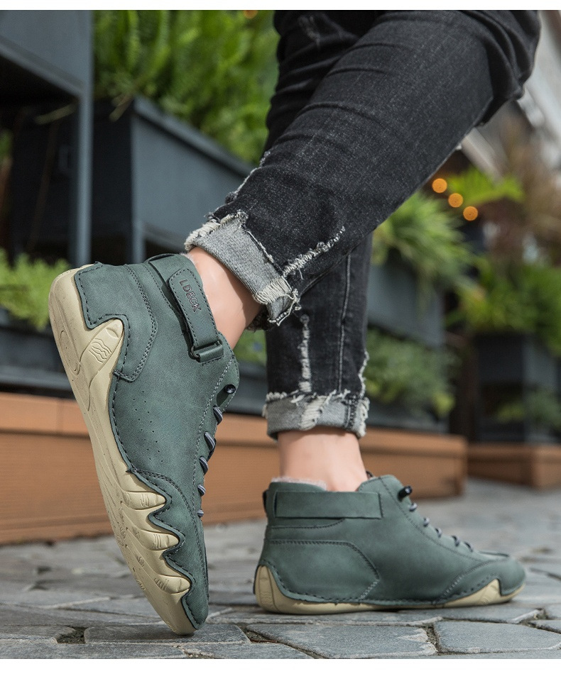 Cross-border Explosions Vinterfløyelsmartinstøvler Store størrelser Octopus Herre Varme Bomullssko Høye Herresportssko_voghion.com