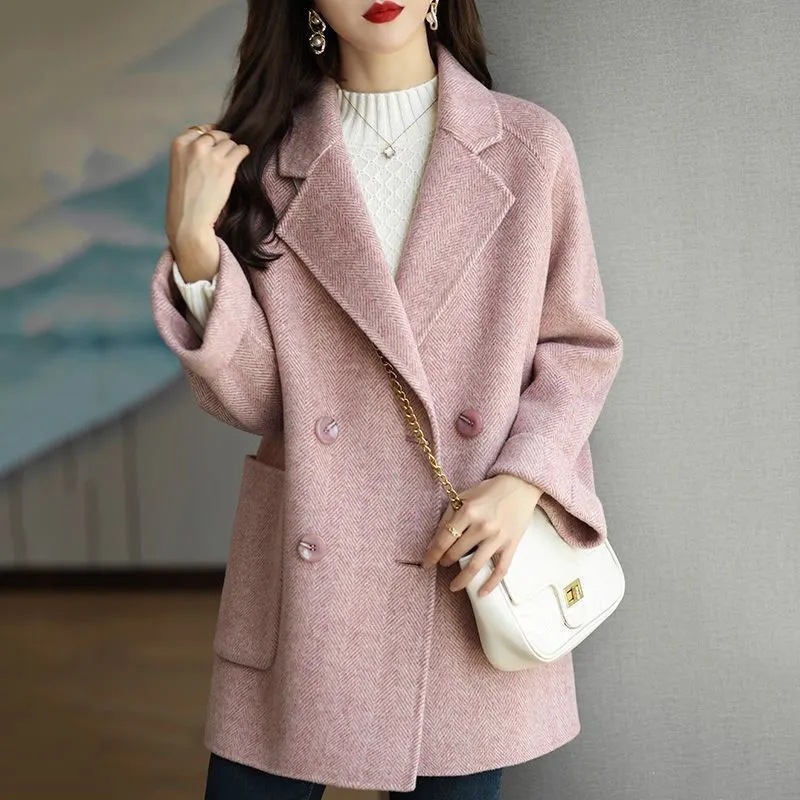 Mid-length woolen coat for women 2022 autumn and winter New loose slimming versatile Western style woolen coat trendy thick_voghion.com