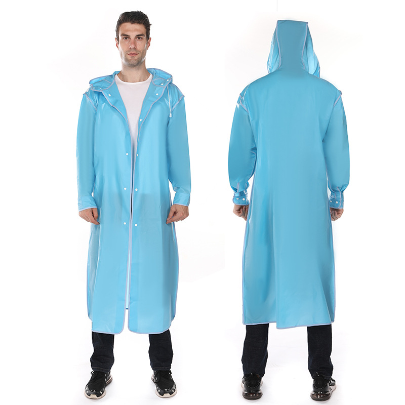 EVA Windbreaker Foreign Trade Cross-border Raincoat Men's and Women's Outdoor Integrated Extra Large Long Thickened Black and White Poncho Rain