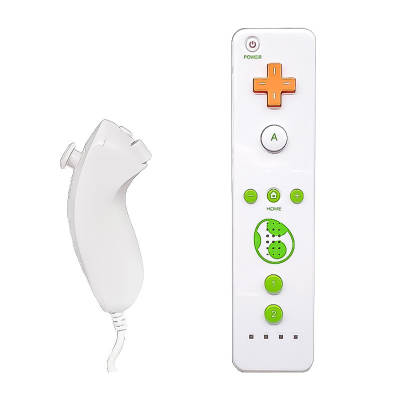 WII handle wii left and right handle built-in accelerator 2-in-1 left and right handle wii double medium white Green left and right bare