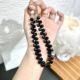 [solid black] crystal water drop bracelet (free transparent clip)