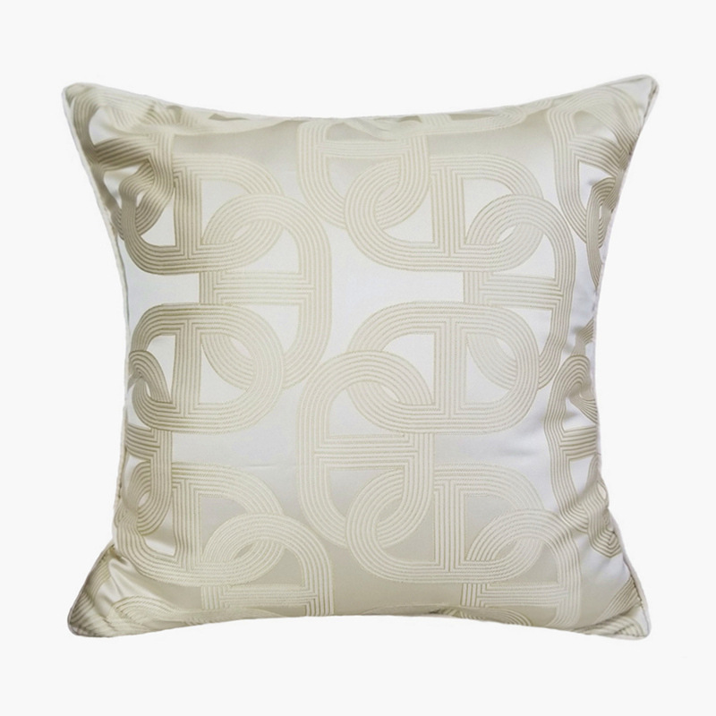 Simple modern geometric jacquard pillow hotel villa model room 45x 45cm exhibition hall sofa decorative cushion cover