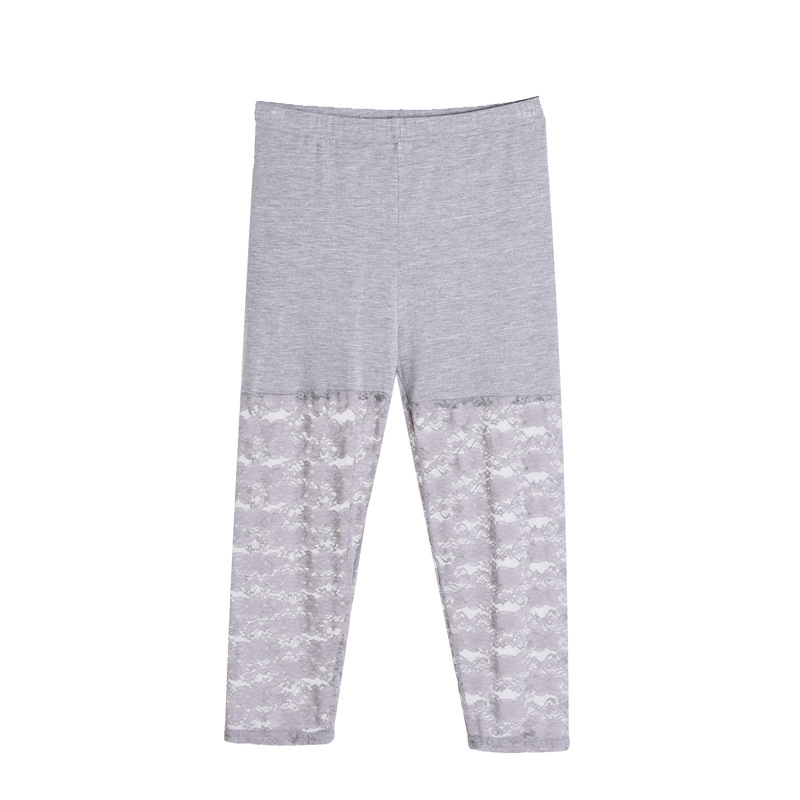 Plus size women's thin summer chubby girl stretch plus size high waist leggings outer wear half mesh mother style