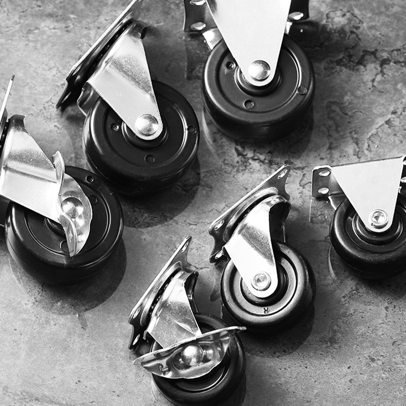Silent rubber caster roller thickened universal wheel with brake wheel directional wheel cart caster wheel wholesale