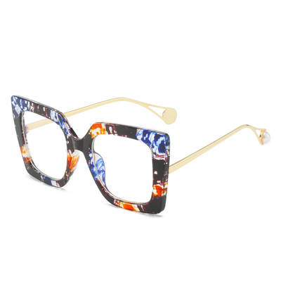 95811 foreign trade optical mirror PC full frame women's frame personality square frame two-color frame anti-blue light