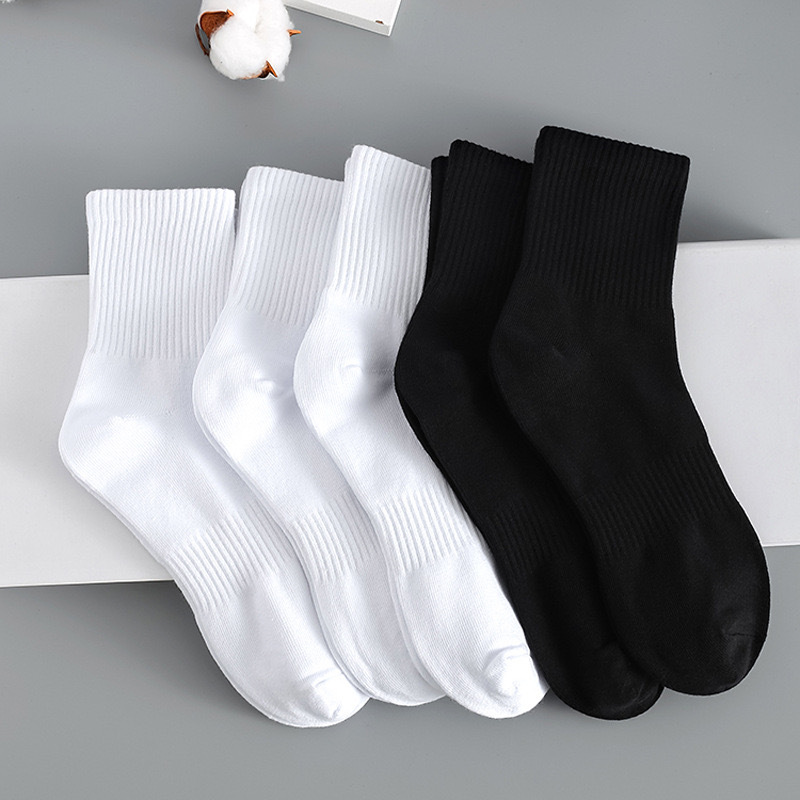 Socks Summer Mid-tube Socks Men's Sweat-absorbent Sports Socks Zhuji Short Socks Thin Breathable Mesh Shallow-vat Boat Socks