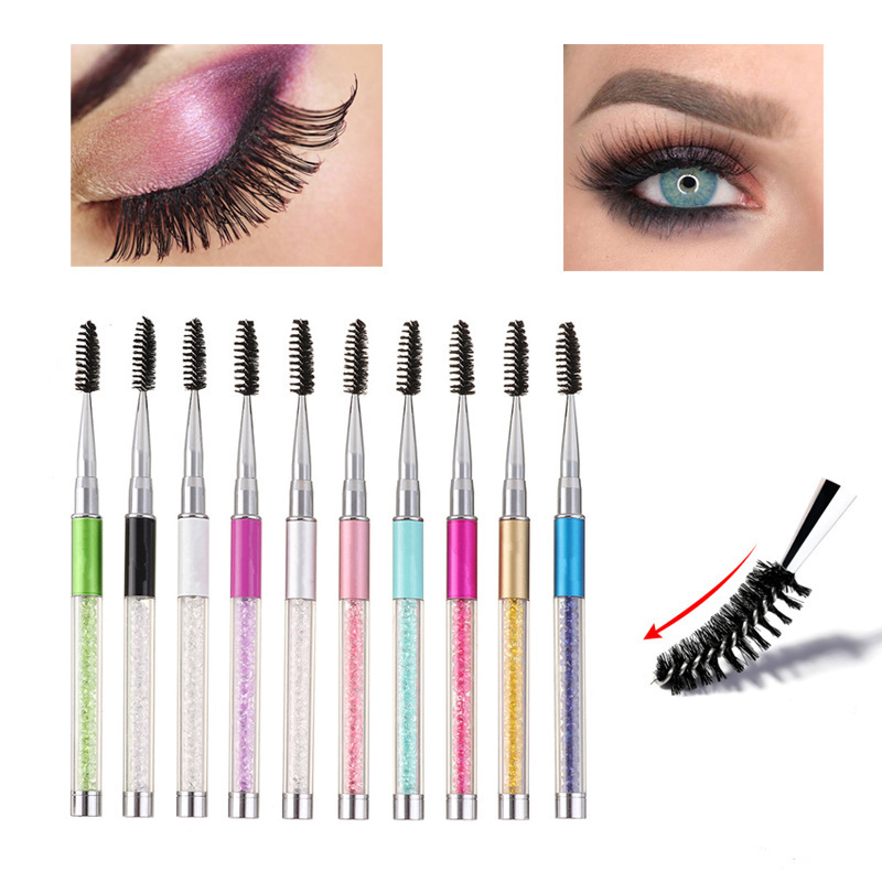 Factory spot cross-border exclusive makeup tools eyelash brush eyelash roll eyelash comb makeup brush with drill eyebrow brush