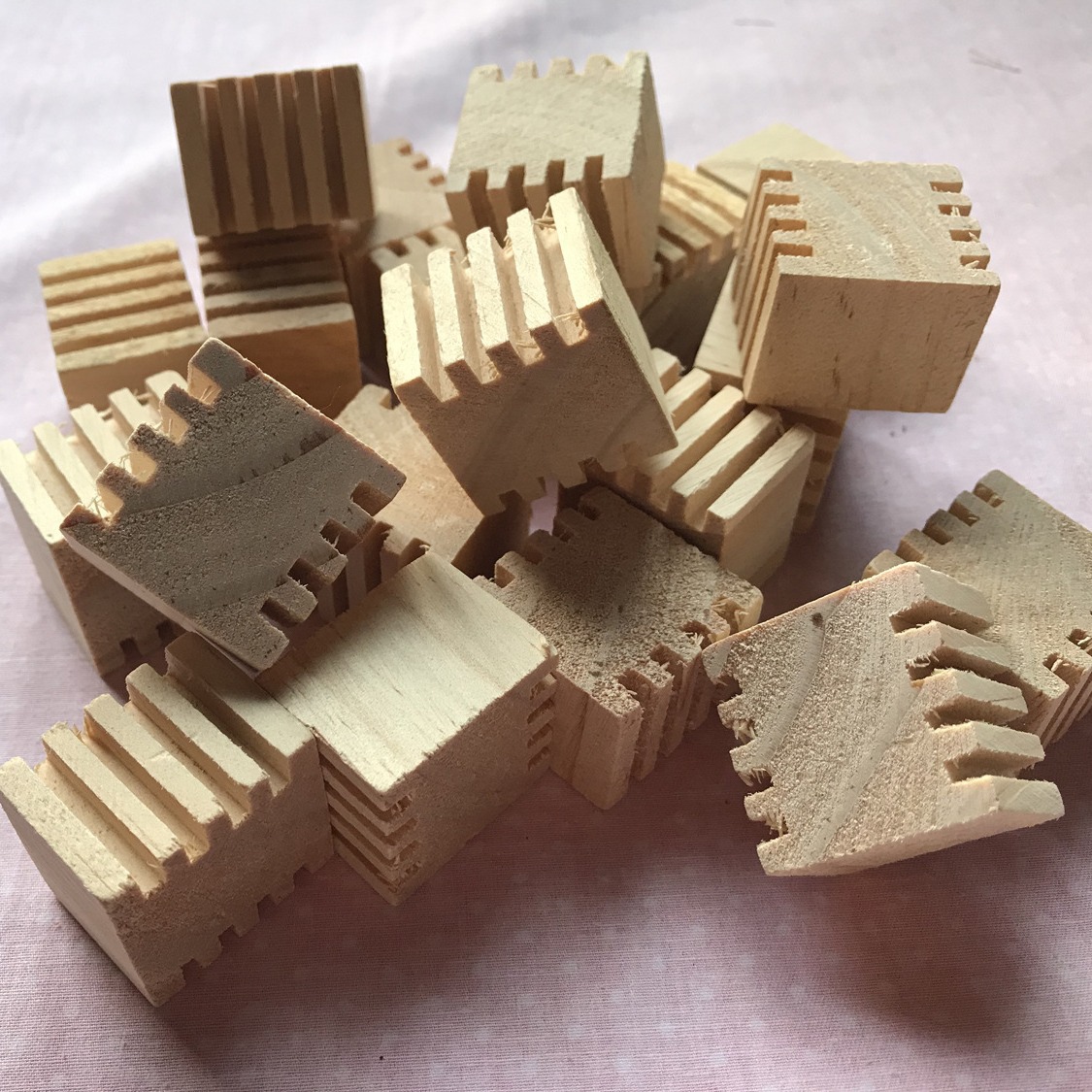 Parrot chew toy wood block, grooved wood block, DIY toy accessories, individual piece