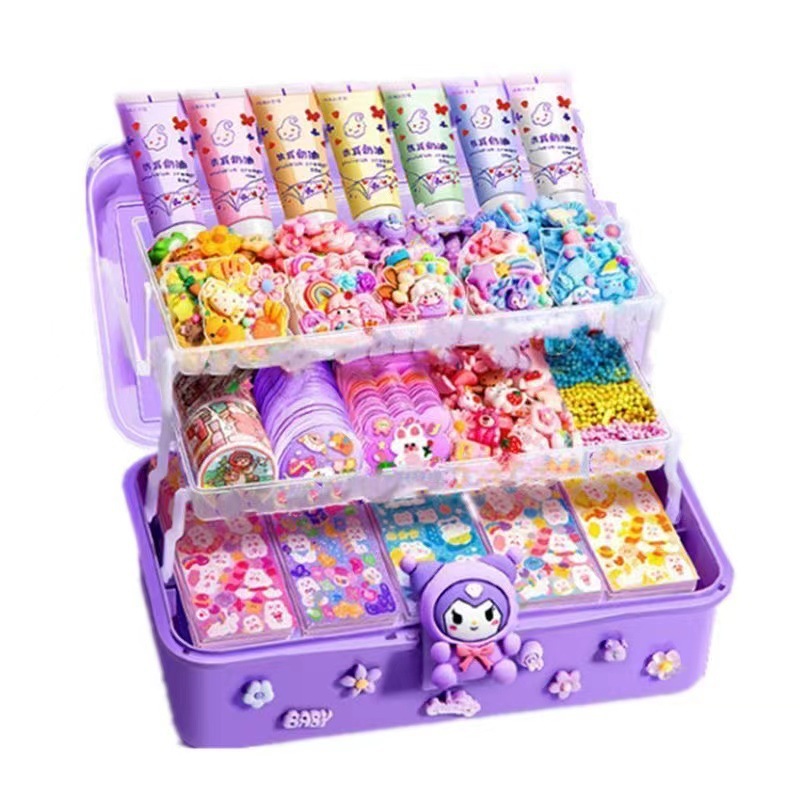 Cream Gel Goo Card Stickers suit Girls Children's Toys Goo Chuck Goo Card Tools Daquan DIY Stickers Complete Set