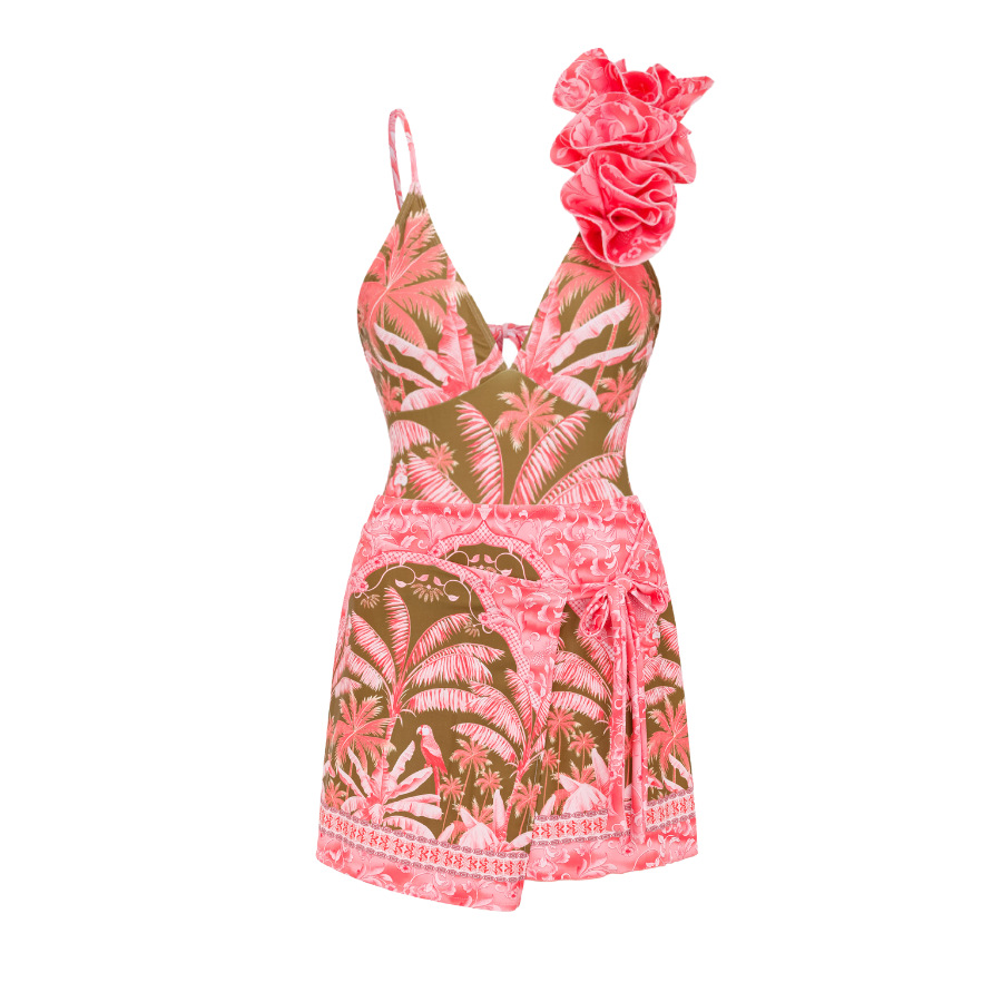 2023 new printed fashion design sexy swimsuit Women's European and American cross-border swimsuit one-piece two-piece suit suit