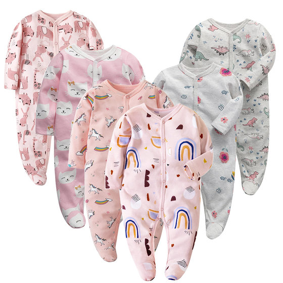 Factory wholesale baby jumpsuit long sleeve ha clothes baby bag fart clothes spring and autumn pajamas climbing clothes baby clothes