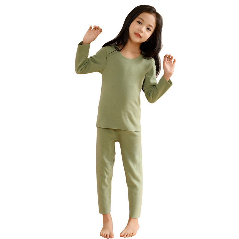 Children's Thermal Underwear Fleece Suit Girls' Thickened Baby's Warm Clothes Children's Autumn Clothes Autumn Trousers Boys Autumn and Winter