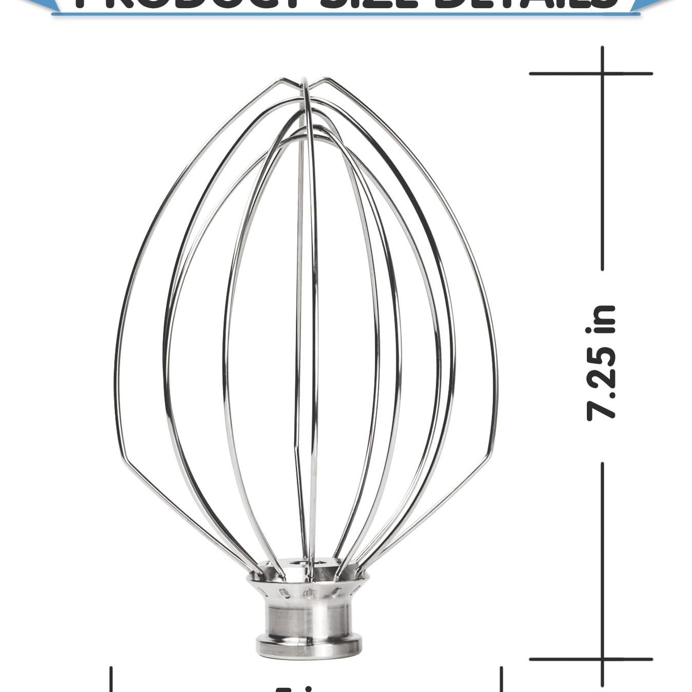 K5AWW stainless steel replacement wire whip for KitchenAid 5 quart lift bowl mixer