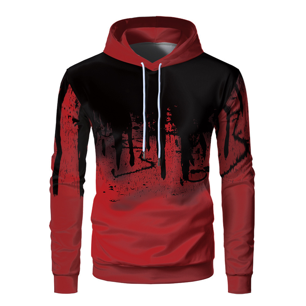 2023 cross-border new 3D digital inkjet hoodie sweatshirt fleece loose men's sweater