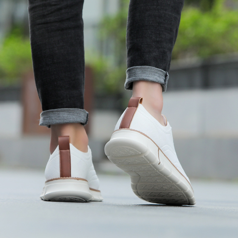 Men's Mesh Shoes Summer Mesh Shoes Breathable Casual Shoes Young Lazy Shoes Men's Brock Flying Woven Leather Shoes for Men
