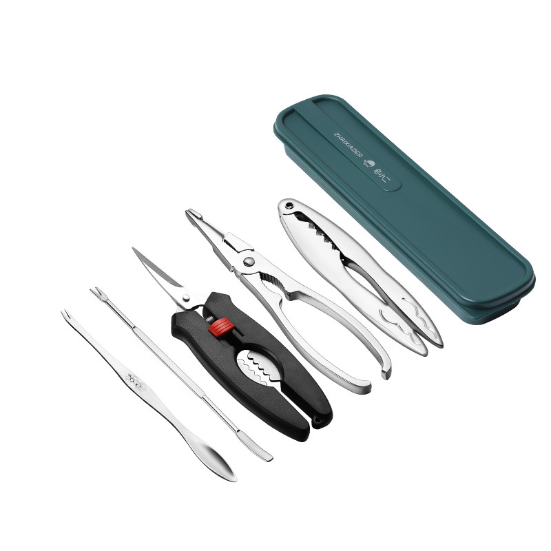 Crab eight-piece three-piece stainless steel special crab pliers for eating hairy crabs crab needle crab scissors crab 5-piece set tool suit