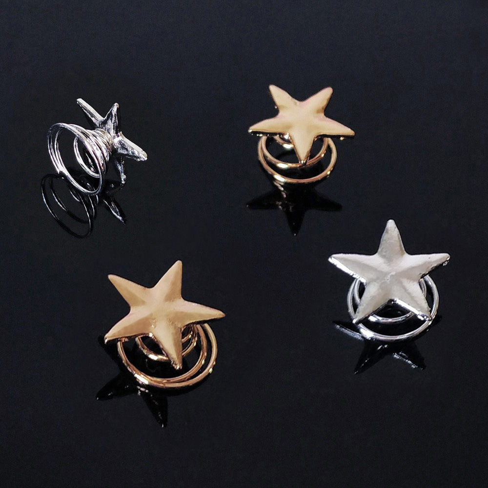 Cross-border supply alloy five-pointed star screw clip European and American simple Star Spring hair clip hair accessories wholesale