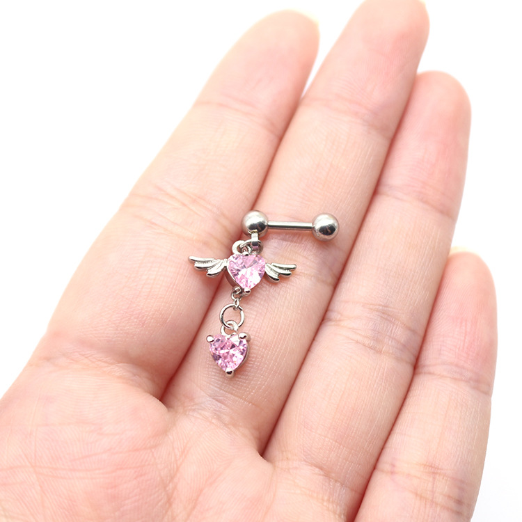 Gaby Europe and the United States cross-border heart-shaped wings ear bone nails Angel Wings earrings earrings pendant earrings factory spot
