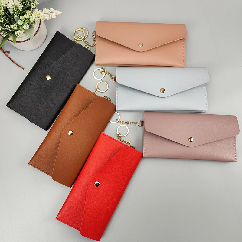 New Portable Women's Long Wallet Women's Hand Wallet Multi-Card Snaps Fashion Mobile Phone Bag Solid Color All-Match_voghion.com
