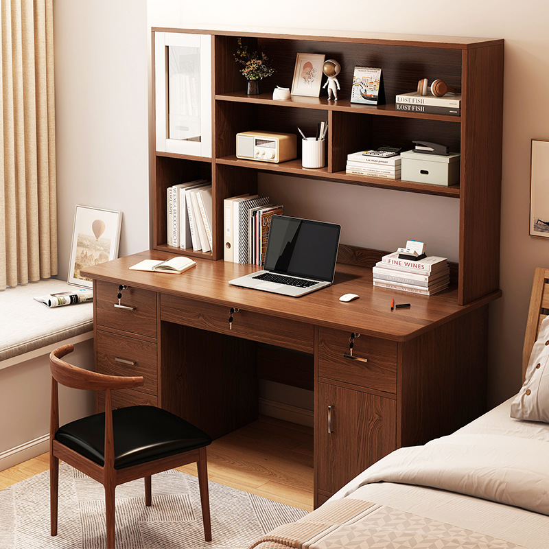 Desk bookshelf integrated desk computer desk desktop home desk student study desk bedroom office table with drawer