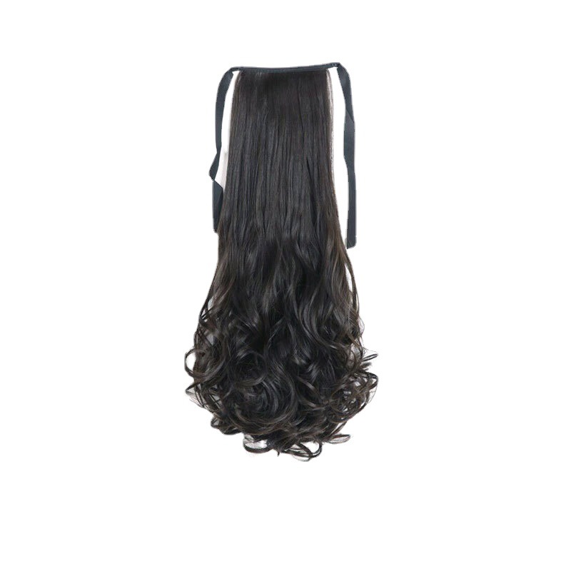 Factory wholesale wig ponytail women's long curly hair strap pear flower big wave realistic medium long short ponytail braid