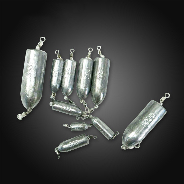 Large gram lead pendant with ring for sea fishing boat fishing 40g-3000g lead pendant foot gram bullet type lead pendant