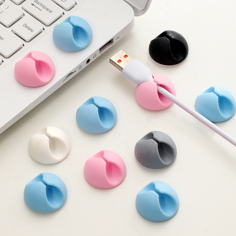 Desktop data cable charging cable storage mobile phone earphone cable office bedside wall cable card cable holder cable organizer