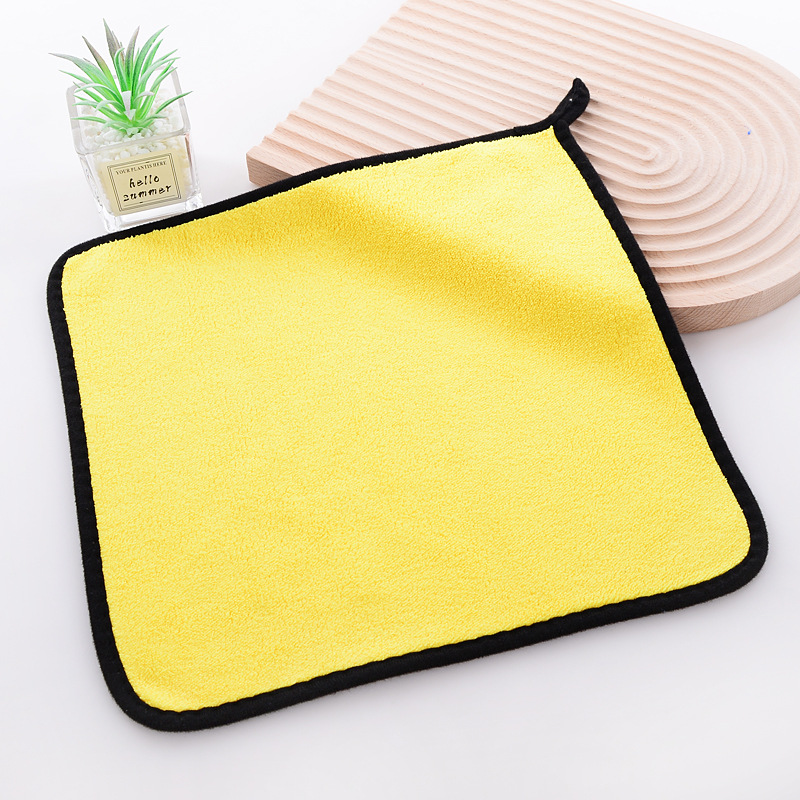 Coral fleece car towel fine fiber absorbent double-sided color thick large car cleaning towel can be printed logo wholesale