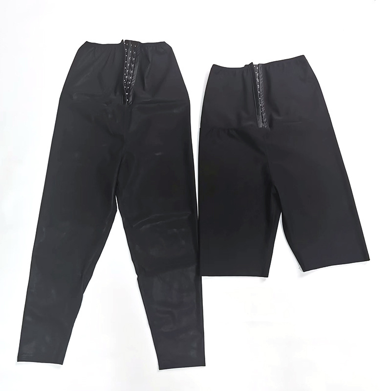Sweat-popping High-waisted Nine-point Five-point Three-row Buckle Abdominal Pants Hip-lifting Sports Running Fitness Pants Tight-fitting Tight-waisted Sweat-popping Pants