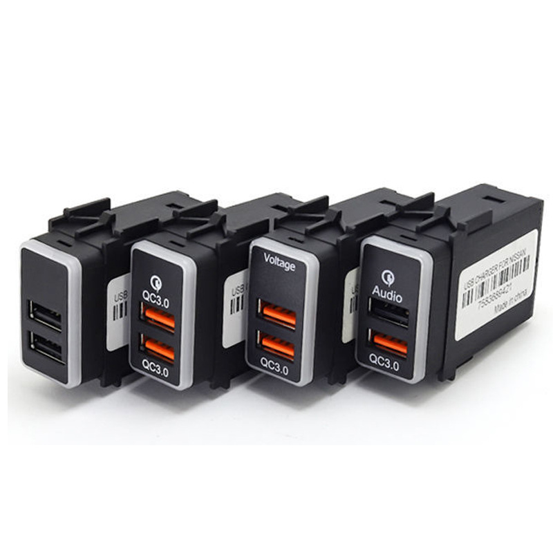 Factory wholesale for Nissan Sylphy/Qijun/Teana car modified dual usb fast charger car QC3.0