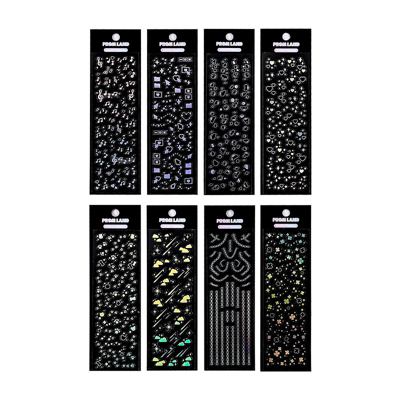 Starry Laser Stickers Creative Children's Hand Account Stickers pet Stickers Love Material Goo Card Sticker Set