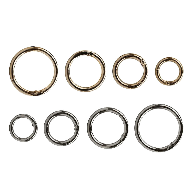 Factory wholesale zinc alloy movable open ring metal 33 spring ring Tracker anti-lost locator buckle