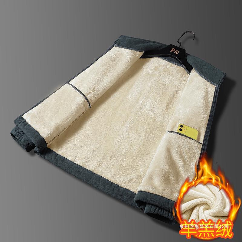 Cross-border wholesale cross-border wholesale in stock thickened polar fleece fleece jacket men's trendy spring and autumn winter one-piece delivery