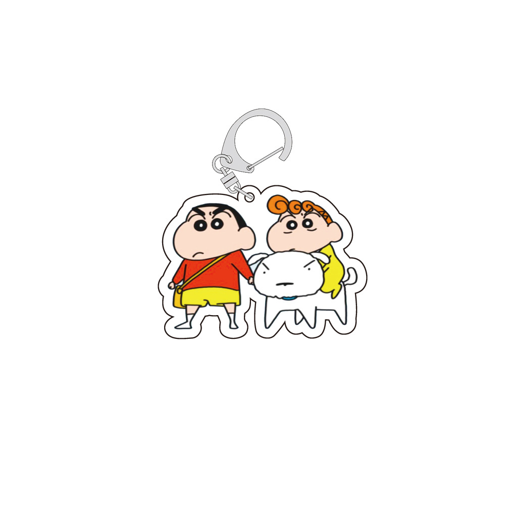 Crayon Shin New Cartoon Keychain Acrylic Double-sided Transparent Pendant Promotional Small Gift Small Gift Decorative Ornaments