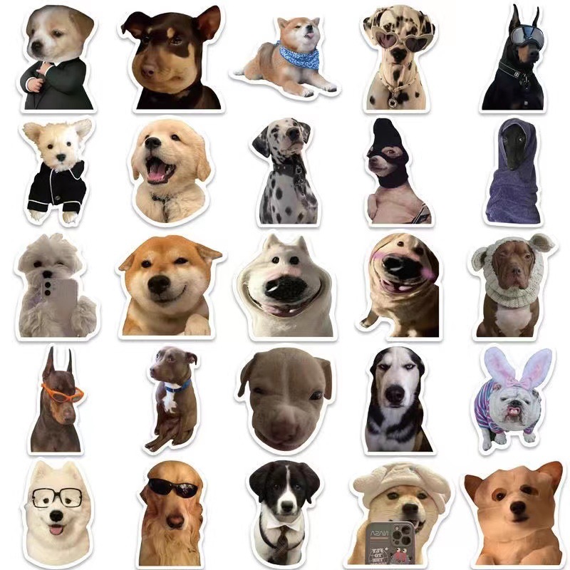 50 fashionable puppy stickers personalized creative Xiaoqing novice account guitar notebook DIY waterproof decorative stickers