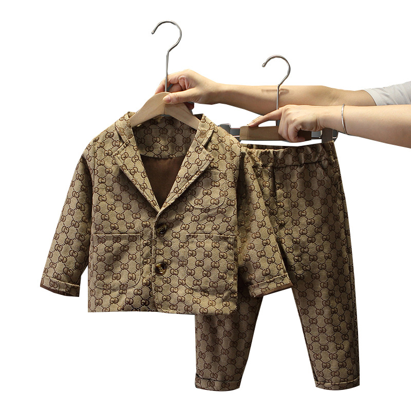 2023 autumn new children's suit fashionable western style boys' suit jacket two-piece Foreign Trade Children's Clothing Spring and Autumn fashion