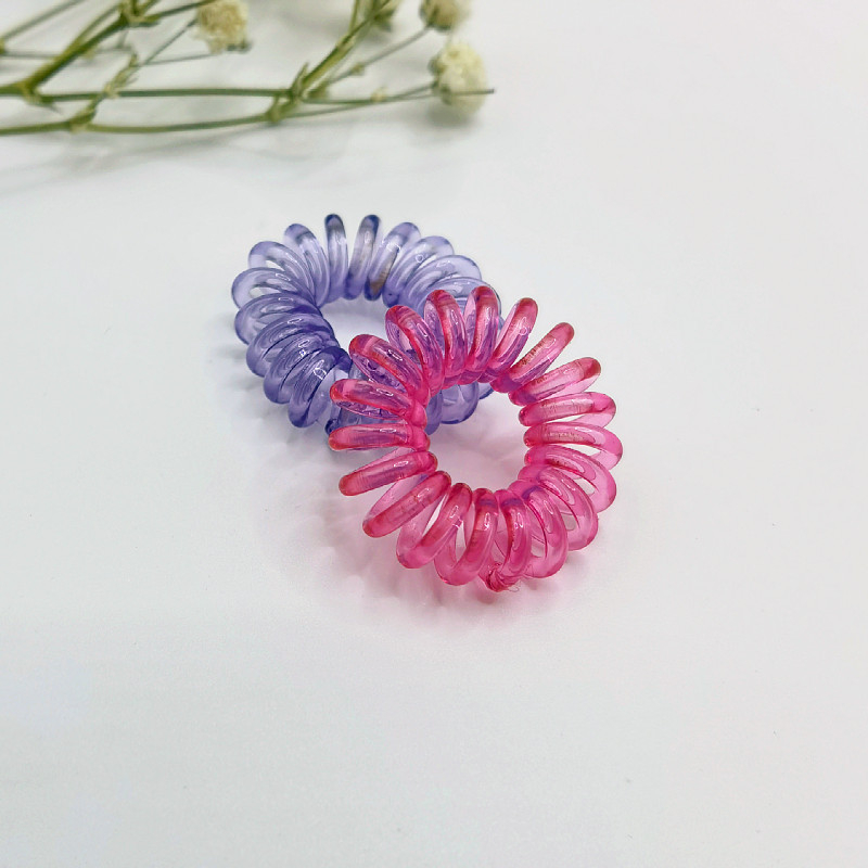 Small transparent telephone line hair rope hair ring color rubber band headdress Yiwu jewelry headdress stall foreign trade Wholesale