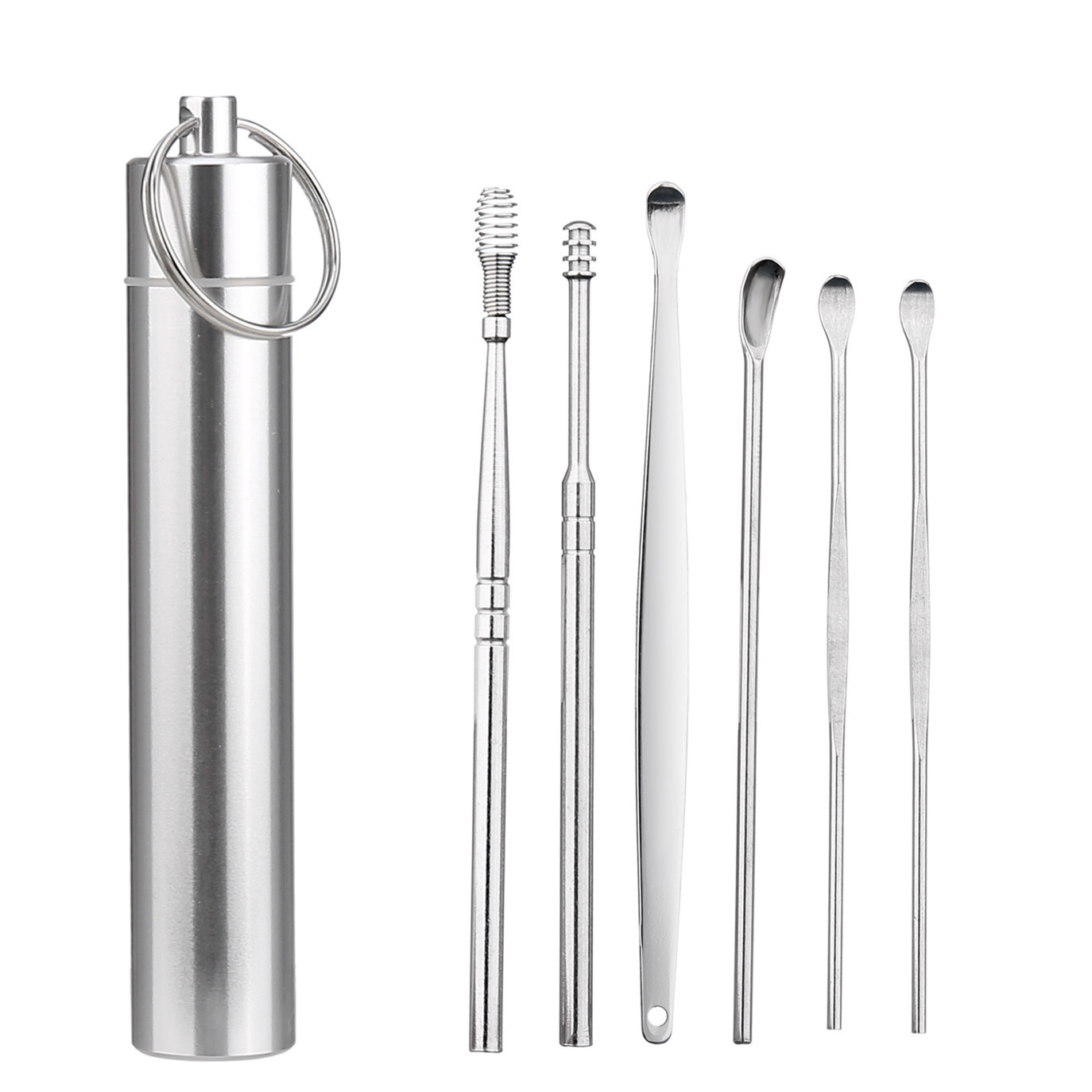 Stainless steel ear pick wholesale ear pick tool ear pick ear pick full set ear pick suit six-piece set