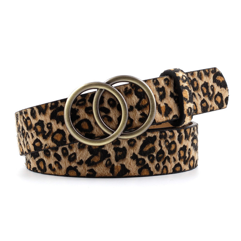 Factory wholesale cross-border explosions ladies double round buckle retro decorative belt simple jeans casual pants belt
