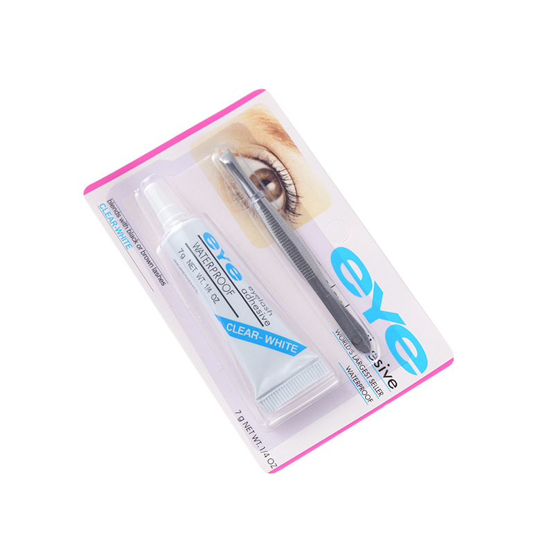 eye False Eyelash Glue 7G Traceless Natural Lasting Double Eyelid Glue Grafting Eyelash Glue Tweezers Set