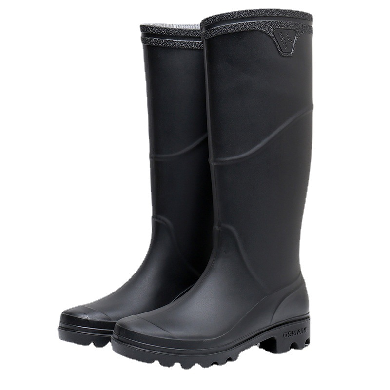 Men's Fashion Waterproof Shoes Construction Site High Rubber Boots Adult Rain Shoes Men's Middle Barrel Labor Protection Rain Boots PVC Cross-border Rubber Shoes