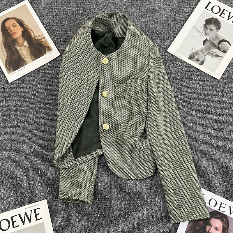 Light Green Chanel Style Suit Jacket Women's 2024 Spring Autumn Winter New Style Design Sense Elegant Casual All-match Small Suit