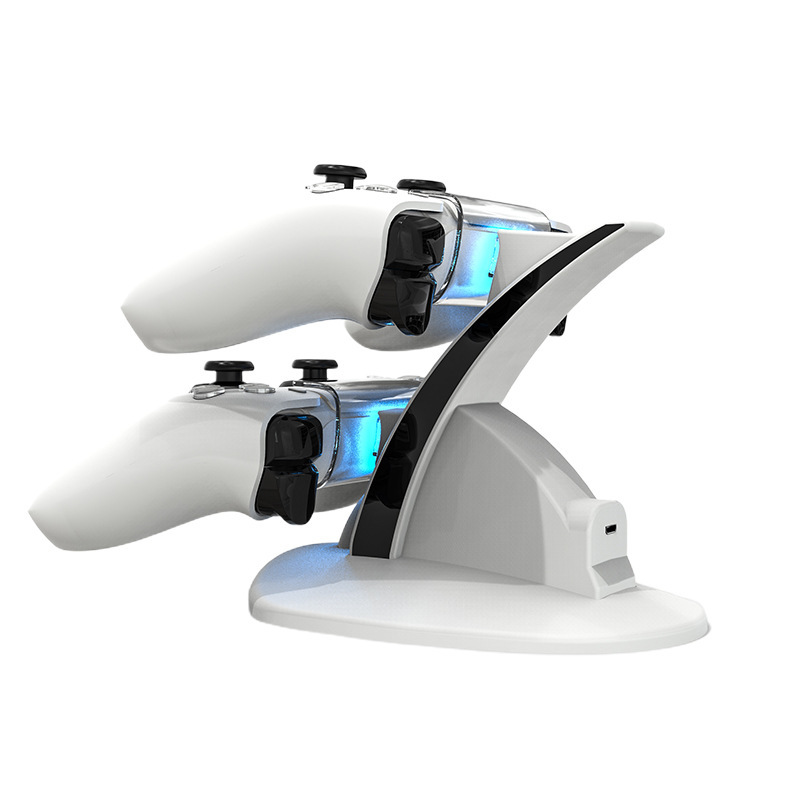 PS5 wireless handle double seat charger PS5 aircraft charger with blue light indicator PS5 game handle seat charger