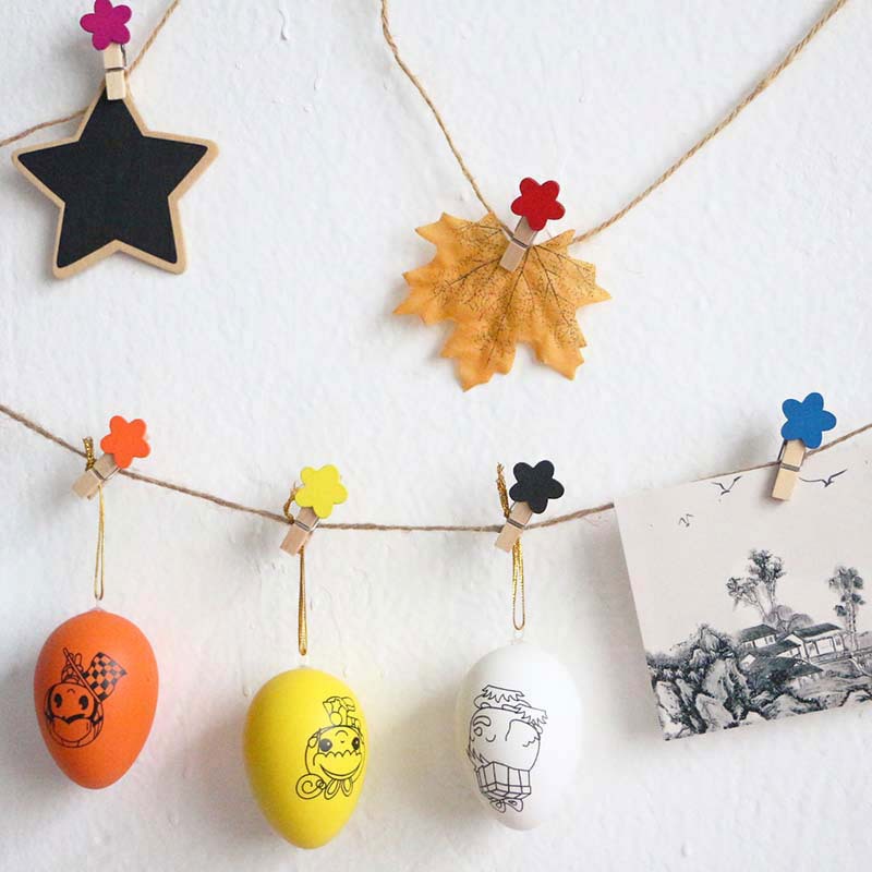 Cute Wooden Petal Flower Clip Storage Clip Couple Student Desktop Dormitory Photo Wall Decorative Notes Clip