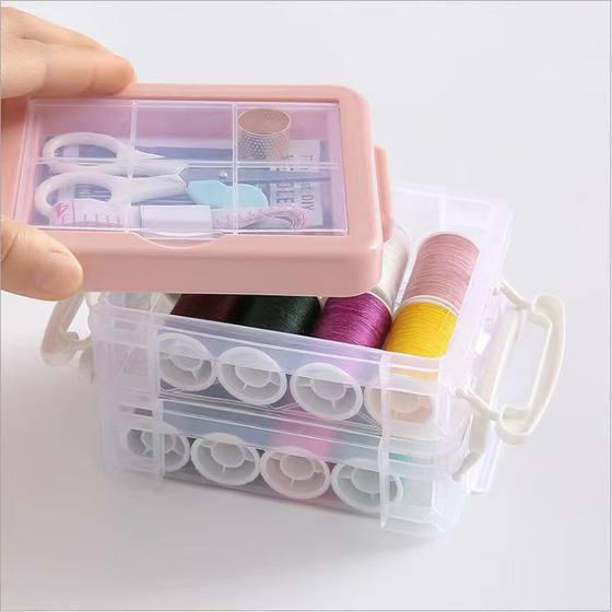3-layer household portable sewing box remover pin needle threading device sewing kit sewing kit factory wholesale