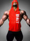 European and American Fitness Sports Hooded Vest Cotton European Size Sweat Pocket Hooded Letter Printed Hooded Sleeveless Sweater