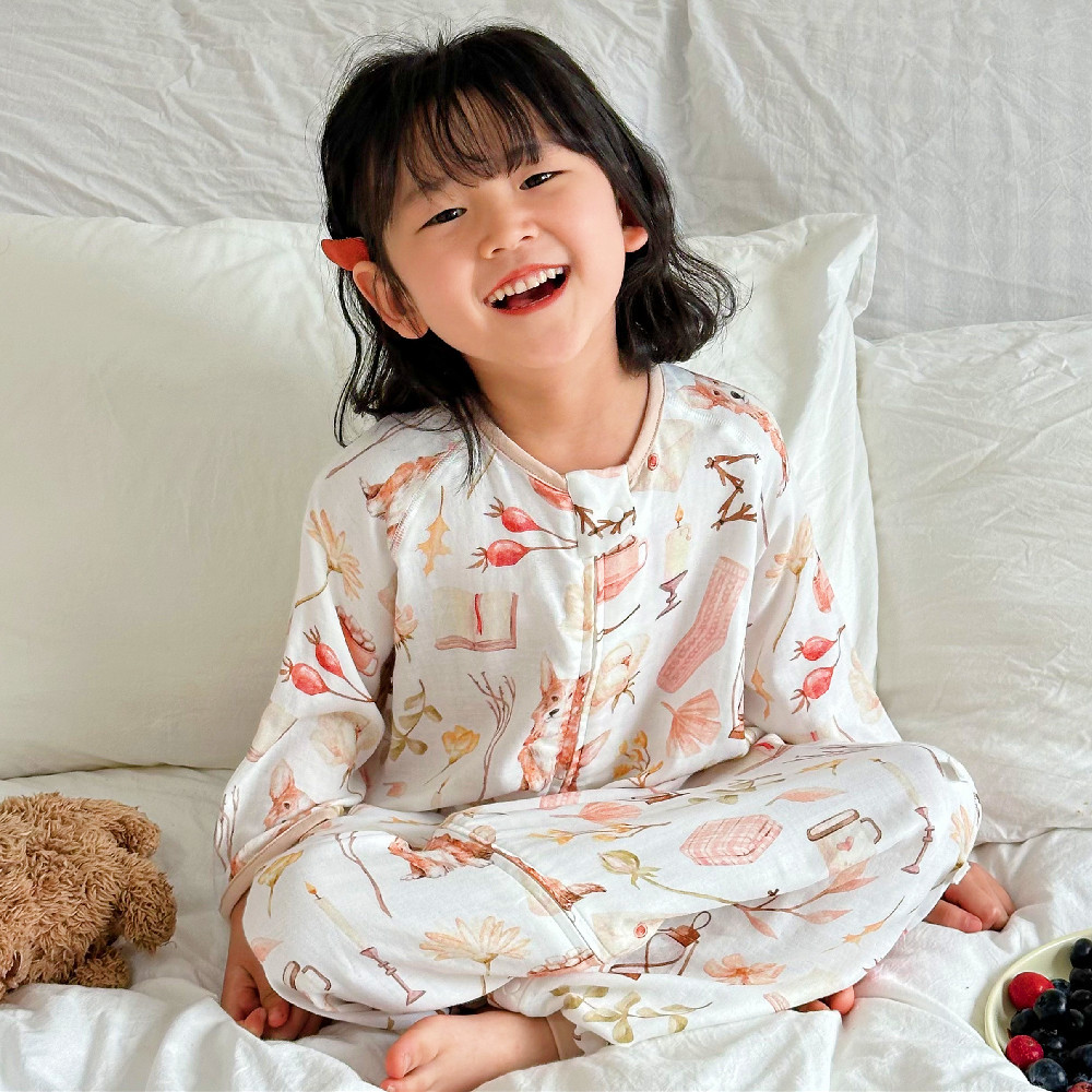 First four and second baby sleeping bag three-quarter sleeve bamboo cotton gauze sleeping bag children's anti-kick air-conditioned room home clothes summer
